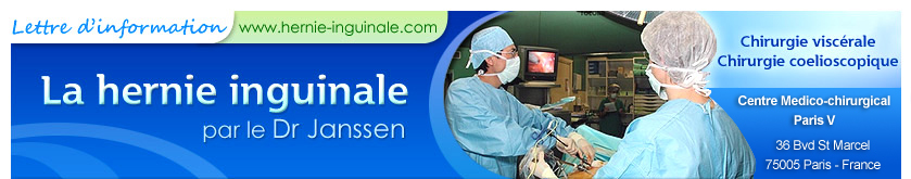 Hernie inguinale chirurgie visc&eacute;rale coelioscopie, dr janssen